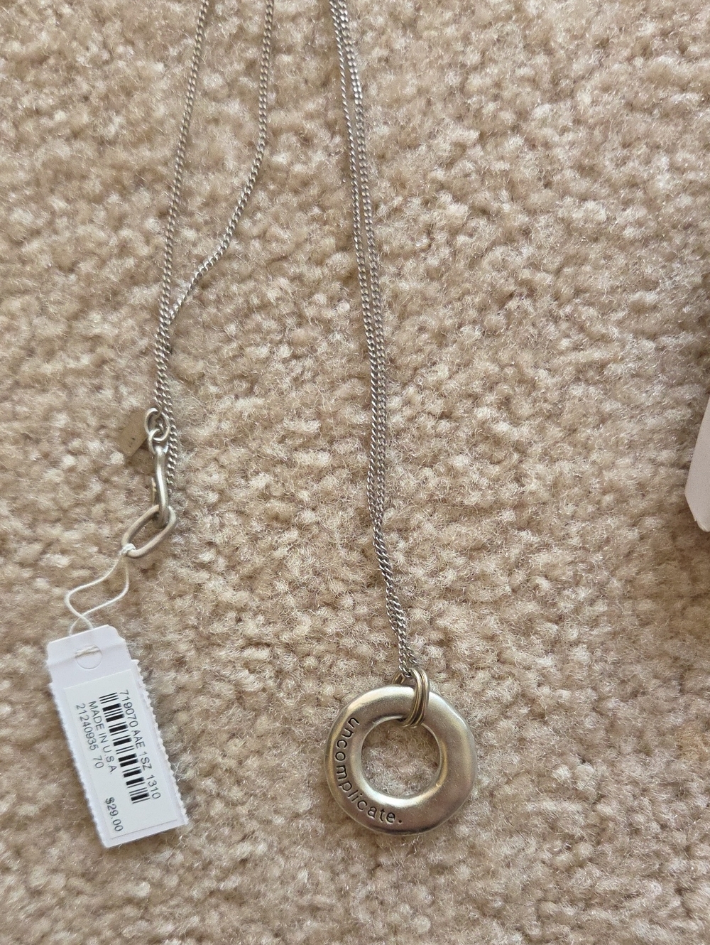 J. Jill Silver-Tone Circle Pendant Necklace